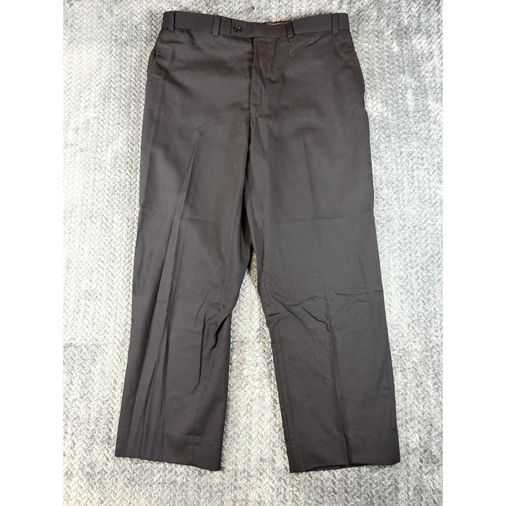 Calvin Klein Dress Pants Mens 36x32 Black Mid Rise Flat Front Straight Business